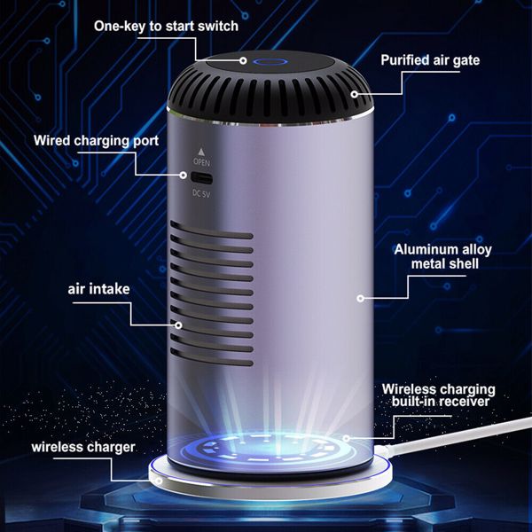 Room Car Air Purifier Home Smoke Cleaner Indoor Dust Odor Remover